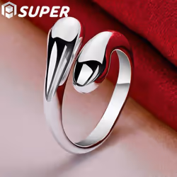 925 Sterling Silver Water Droplets/raindrops Ring Jewelry
