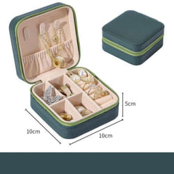 Travel Jewelry Case Storage Boxes Holder Portable Jewelry Box Jewelry Organizer Leather Storage Zipper Jewelers Joyero Packaging - green