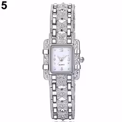 Lady Slim Watch Band Bracelet Quartz Rectangle Case Watch - white