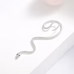 1 Pcs Fashion Dragon Ear Clip Cartilage Piercing Stud Sexy Women Jewelry Punk Style Twining Snake Shape Earrings Stud - silve ...