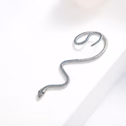 1 Pcs Fashion Dragon Ear Clip Cartilage Piercing Stud Sexy Women Jewelry Punk Style Twining Snake Shape Earrings Stud - silver