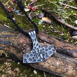 New High Quality Stainless Steel Nordic Thor Hammer Viking Rune Ancient Tin Pendant Necklace For Men And Women Jewelry Gifts