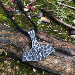 New High Quality Stainless Steel Nordic Thor Hammer Viking Rune Ancient Tin Pendant Necklace For Men And Women Jewelry Gifts