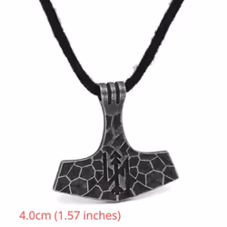 New High Quality Stainless Steel Nordic Thor Hammer Viking Rune Ancient Tin Pendant Necklace For Men And Women Jewelry Gifts