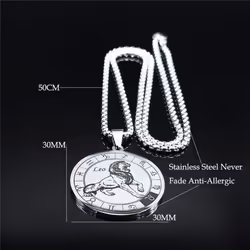 12 Constellation Stainless Steel Leo Chain Necklace Women/men Silver Necklace Jewelry
