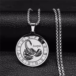 12 Constellation Stainless Steel Leo Chain Necklace Women/men Silver Necklace Jewelry