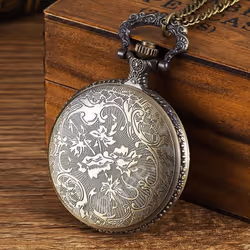 Pffee Chinese Bronze Dragon Vintage Quartz Pocket Watch With Chain Man Steampunk Retro Timepiece Reloj Antique Clock Gift