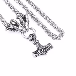 Viking Retro Sheep Head Necklace, Norse Mythology Hammer Pendant Necklace, Men&apos;s Punk Hip Hop Party Accessories, Birthday Gift For Friends - gold