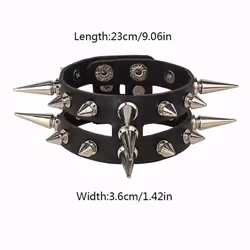 Fashion Pu Leather Bracelet Adjustable Men Women Leather Wristband Punk Style Cool Street Leather Bracelet Jewelri Gift - H