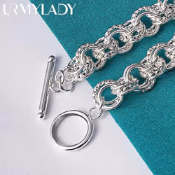 925 Sterling Silver Exquisite Jewelry Fashion Charm Bracelet 8 Inch Mb179