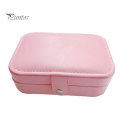 Jewelry Storage Box Earring Necklace Holder Large Capacity Multiple Compartments Lightweight Portable Jewelry Organizer - pink