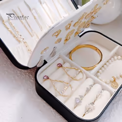 Jewelry Storage Box Earring Necklace Holder Large Capacity Multiple Compartments Lightweight Portable Jewelry Organizer - pink