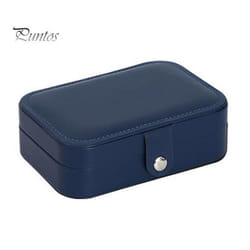 Jewelry Storage Box Earring Necklace Holder Large Capacity Multiple Compartments Lightweight Portable Jewelry Organizer - navy blue