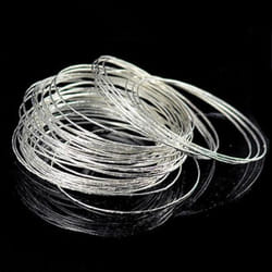 100 Pcs Bracelets Silver Plated Steel Wire Cuff Slim Bangle Bracelet Set