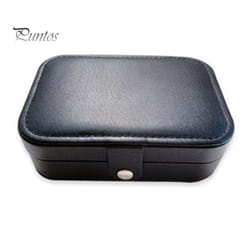 Jewelry Storage Box Earring Necklace Holder Large Capacity Multiple Compartments Lightweight Portable Jewelry Organizer - black