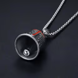Vintage Cross Wings Angel Guardian Bell Motorcycle Necklace for Men Fashion Charm Bell Pendant Rider Jewelry Gift