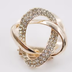 Gold-plated Crystal Silk Scarf Clip Buckle Holder Twine Brooch Pins Jewelry Gift