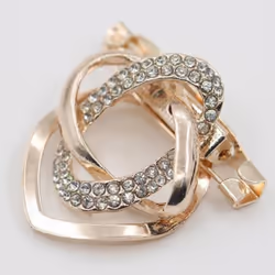 Gold-plated Crystal Silk Scarf Clip Buckle Holder Twine Brooch Pins Jewelry Gift