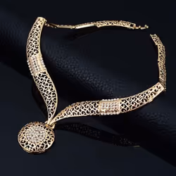 Women Banquet Wedding Party Hollow Rhinestone Necklace Bracelet Ring Earrings Set