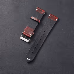 Quick Release Watchband Cowhide Watch Bracelet Leather Watch Strap Oil Wax Leather 18mm 20mm 22mm - dark brown, 20mm