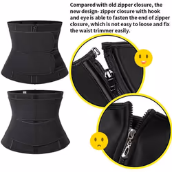 Sweat Waist Trainer For Women Trimmer Corset Weight Loss Belt Waist Shaper Slimming Corset - black, M