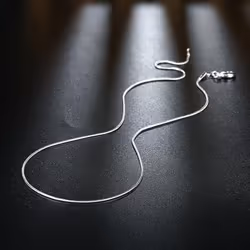 925 Sterling Silver 10 Pieces 1mm Snake Chain Necklace - 40cm