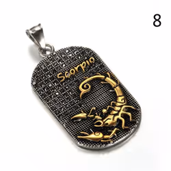 European And American Stainless Steel Men&apos;s Retro Twelve Constellation Titanium Steel Pendant - 8