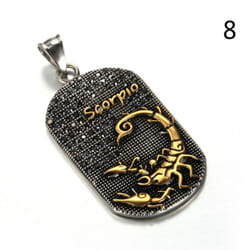 European And American Stainless Steel Men&apos;s Retro Twelve Constellation Titanium Steel Pendant - 8