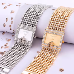 Analog Quartz Movement Wrist Watch 2020 Watches  Brand Luxury Casual Women Round Full Diamond Bracelet Watch - white
