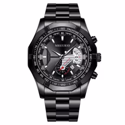Men&apos;s Big Dial Quartz Watches Original Design Business Man&apos;s Wristwatches Top Luxury Best Gifts For Husband,family,friend - silver,black