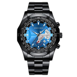 Men&apos;s Big Dial Quartz Watches Original Design Business Man&apos;s Wristwatches Top Luxury Best Gifts For Husband,family,friend - black,blue