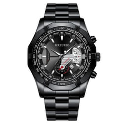 Men&apos;s Big Dial Quartz Watches Original Design Business Man&apos;s Wristwatches Top Luxury Best Gifts For Husband,family,friend - black