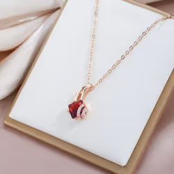 Kinel Shiny Red Natural Zircon Jewelry Sets Rose Gold Color Vintage Necklace Earrings And Ring Sets - 8