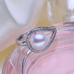 Fenasy Natural Freshwater Pearl Rings For Women Fashion Party Adjustable Silver Color Ring Birthday Gifts - white, Resizable