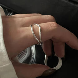 925 Sterling Silver Unique Lines Ring For Women Jewelry Finger Adjustable Open Vintage Ring For Party Birthday Gift - White, Resizable