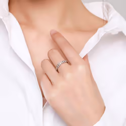 Tancise Classic 925 Sterling Silver  Zircon Ring Ladies Jewelry Wedding Promise Party Gift - silver, 5