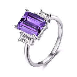 Gica Gema Luxury 925 Sterling Silver Women Ring With 10*14mm Paraiba Gemstones Silver Wedding Fine Jewelry Gift - emerald, 8