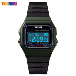 Skmei Dial Sport Waterproof Led Display Watch - Green
