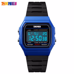Skmei Dial Sport Waterproof Led Display Watch - Blue