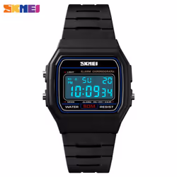 Skmei Dial Sport Waterproof Led Display Watch - White