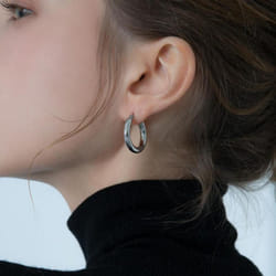 s925 Silver Smooth Hoop Earrings for Women Men Punk Geometric Hoop Earrings Fine Jewelry - Silver