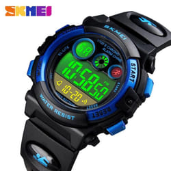 SKMEI Kids Watch Fashion Children Waterproof LED Alarm Date Electronic Digital Sports Wristwatches - Black