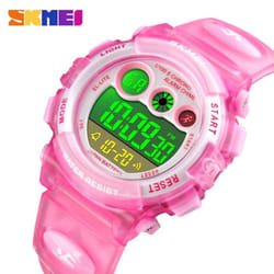 SKMEI Kids Watch Fashion Children Waterproof LED Alarm Date Electronic Digital Sports Wristwatches - Pink