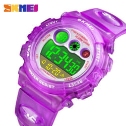 SKMEI Kids Watch Fashion Children Waterproof LED Alarm Date Electronic Digital Sports Wristwatches - Purple