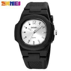 SKMEI Fashion Men Watches Simple Quartz Wristwatches 50M Waterproof Outdoor Sport Watch - Silver