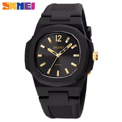 SKMEI Fashion Men Watches Simple Quartz Wristwatches 50M Waterproof Outdoor Sport Watch - Gold