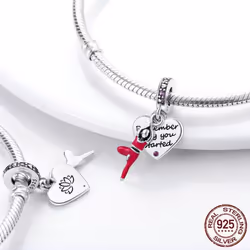 Sport Love Dangle Charm Fit Bracelet Necklace 925 Sterling Silver Skate Shoes Football Beads Pendant 925 Silver Original Jewelry - red