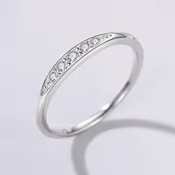 Tancise Classic 925 Sterling Silver  Zircon Ring Ladies Jewelry Wedding Promise Party Gift - silver, 9
