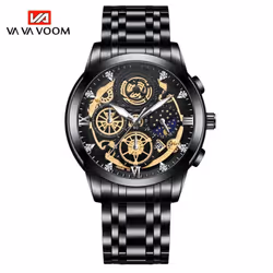 Va Va Voom Fashion Luminous Quartz Watches Men Business Watch Male Stainless Steel Mesh Belt Skeleton Quartz Wrist Watch Relo ...
