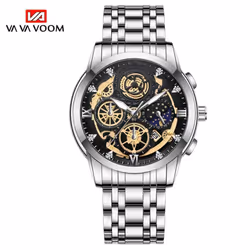 Va Va Voom Fashion Luminous Quartz Watches Men Business Watch Male Stainless Steel Mesh Belt Skeleton Quartz Wrist Watch Relo ...